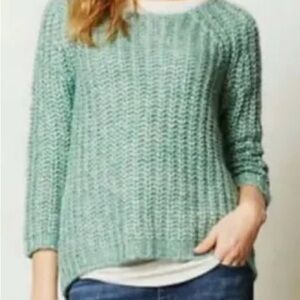 Elegant Women’s Knit Sweater in Mint w/ Sequins by Knitted & Knotted